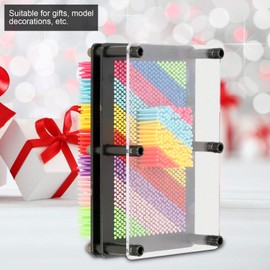 3d Rainbow Pin Art Kids Art Desk Metal Slinky Hand Sculpture Hand Mold Desktop Toys Hand Mould, Hand Print Plastic Pin Art Board Pin Impression For Kiddo For Children For Kids