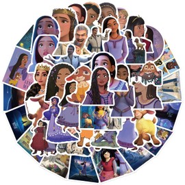 50 Pcs Wish Stickers for Kid Cartoon Wish Movie Aesthetic Waterproof Trendy Stickers for Teens Adult Water Bottles Laptop Skateboard Guitar Bike Birthday Party Supplies Stickers