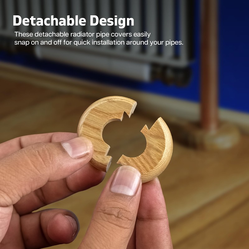 Wooden Radiator Pipe Collars | Radiator Cover Oak for 15mm