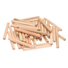 PATIKIL 2/5 Wooden Dowel Pins, 144 Pcs M10x100mm Wood Dowel Pins Hardwood Pegs Fluted Groove Easy Insertion for Crafts Furniture Door Art