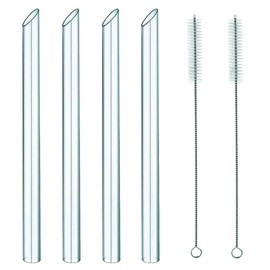 NEBYWOLD Reusable Glass Wide straw Boba Drinking Straws Fat Straws Smoothie/Bubble Tea/Milkshakes Straws with 2 Cleaning Brush & Carry Bag 14mm/8.85 in Environmentally Friendly (14mm)
