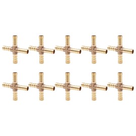WANGCL 10PCS brass hose fittings 8mm gas fittings Cross hose connector for Air water oil gas fuel hose connections