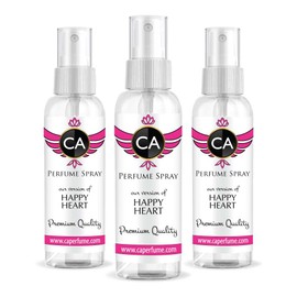 CA Perfume Impression of Clinic Happy Heart For Women Replica Version Fragrance Dupes Concentrated Long Lasting Eau de Parfum Spray Refillable Atomizer Bottle 2 Fl Oz/60ml-X3