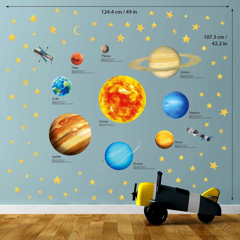 DECOWALL DS9-2007DE Solar System Planets Wall Sticker Space Wall Sticker