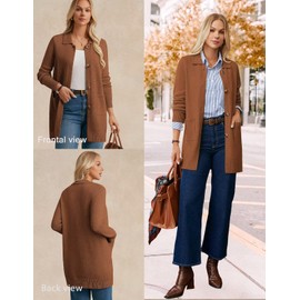 GRACE KARIN Womens Fall Knit Long Cardigan Sweater, Long Sleeve Open Front Blazer Casual, Button Up Dressy Casual Jacket XL