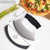 KEISSCO Pizza Cutter Stainless Steel Ulu knife Razor Sharp Rocker