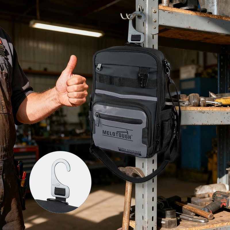 MELOTOUGH Small Tool Backpack for Men 30 Multi-Storage Pockets Heavy