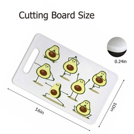 Bcumuq Avocado Yoga Cutting Board Funny Yoga Poses Fruit Green Grip Handle Chopping Boards Cutting Board for Kitchen Plastic 16" x 10" x 0.24"