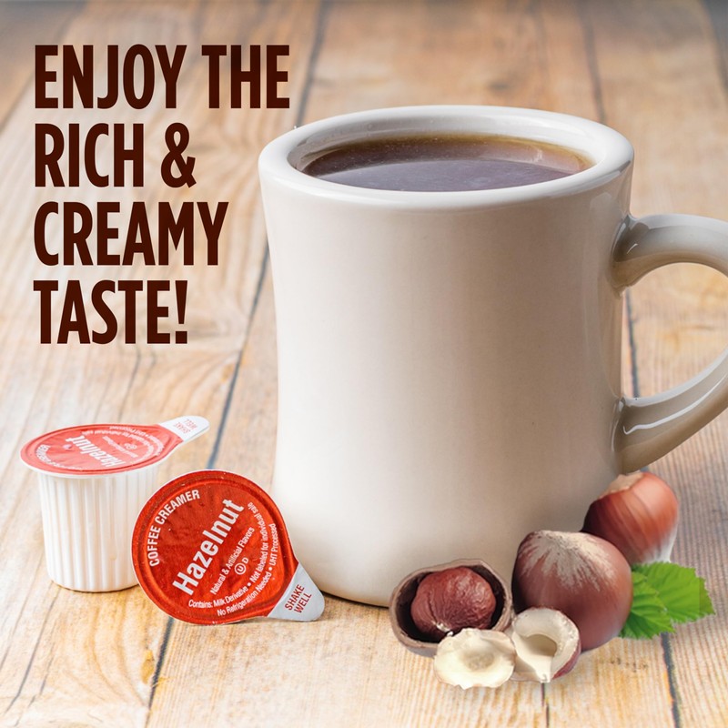 Heartland Non Dairy Liquid Coffee Creamer, Hazelnut, 200 Single Serve