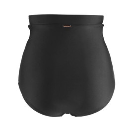 RELLECIGA Women's Black High Waisted Ruched Bikini Bottom Size Large