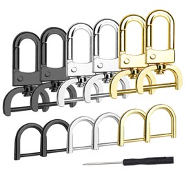 6 Pcs Detachable Snap Hook with 6 Pcs D Rings and 1 Pcs Screwdriver, 3 Color Purse Making Supplies, Swivel Snap Hook, Bag Hardware for Bag Making, DIY Purse Strap Replacement (Colorful)