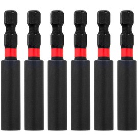 Xerteam 6 Pcs 60mm Magnetic Drill Bit Holder, 1/4-inch Universal Hex Shank, Screwdriver Drill Driver Magnetic Bit Holder, Hex Bar Holder, Multifunctional Household/Industrial, Impact Driver Holder