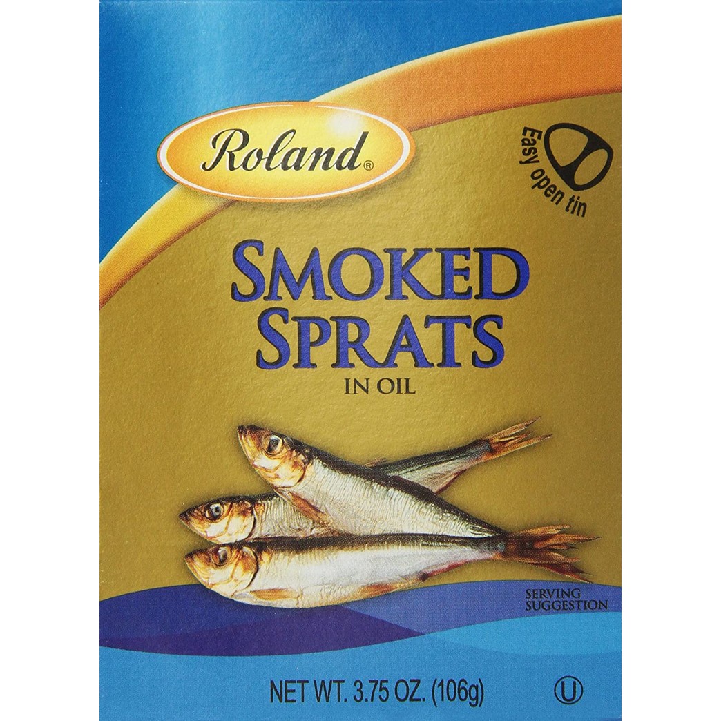 Roland Sprats, Smoked, 3.75 Ounce (Pack of 12)