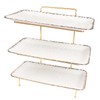 LIUYWYHCF Three-Tier Ceramic Plate Rack - Foldable Gold Plate Rack