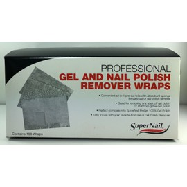 ProNail SUPERNAIL Professional Gel & Glitter Nail Polish Remover Wraps 100 Wraps Per Box