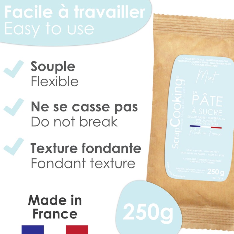 ScrapCooking - Fondant Pastel Blue "Mint" 250 g - Dye