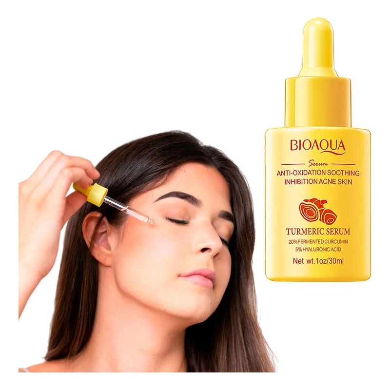 Sérum Facial Bioaqua de Cúrcuma con Ácido Hialurónico para Iluminar
