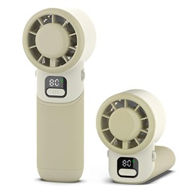 Nqimoed Portable Handheld Turbo Fan,USB Rechargeable Mini Fan with LED Display, 5-Speed Settings, 90° Foldable&Ultra-Quiet Design,for Travel,Office, and Outdoors, Works up to 10 Hours