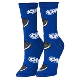 Novelty Crew Socks with Fun Prints, Colorful Mid - Calf Socks for Daily Wear, Unique Food, Drink Themed Design, Gift for Trendy Sock Lovers (UK, Alpha, One Size, Regular, Regular, Dark Blue)