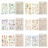 WANDIC Flower Rub Stickers 6 Styles 12 Sheets Natural Plant