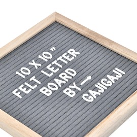 Felt Letter Board with 294 Letters, Numbers, Symbols - 10x10 inch Changeable Message Board with Wooden Frame Wall Mount (Grey)
