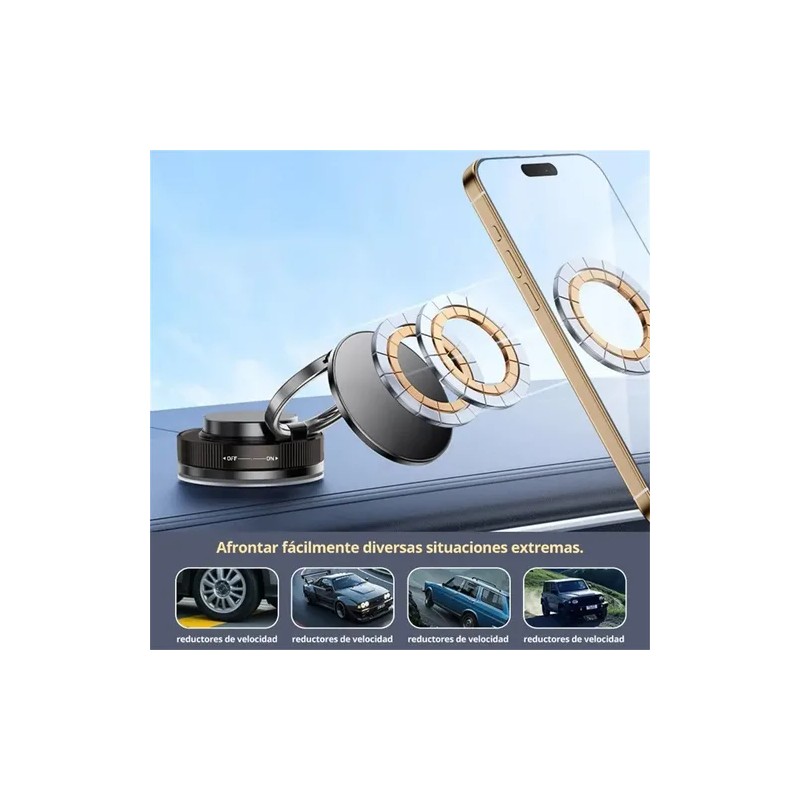 Soporte Para Celular Magnético Con Ventosa, Gira- 360 Grados