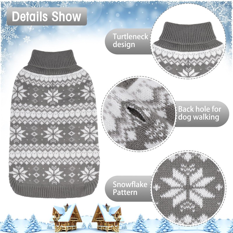 KOOLTAIL Cable Knit Dog Sweater Turtleneck, Cold Weather Pullover Classic