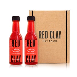 Red Clay Carolina Hot Sauce - Barrel-Aged Southern Hot Sauce in Red Clay Gift Box - Pequin & Cayenne Peppers, Chef-Crafted - Gluten Free, 0 Calories, 0 Carbs, Sugar Free - Keto Friendly - 5oz, 2pk