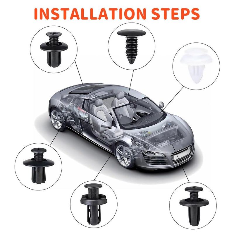 Bangbobi Car Mounting Clips – 105 Pieces Including Expansion Rivets