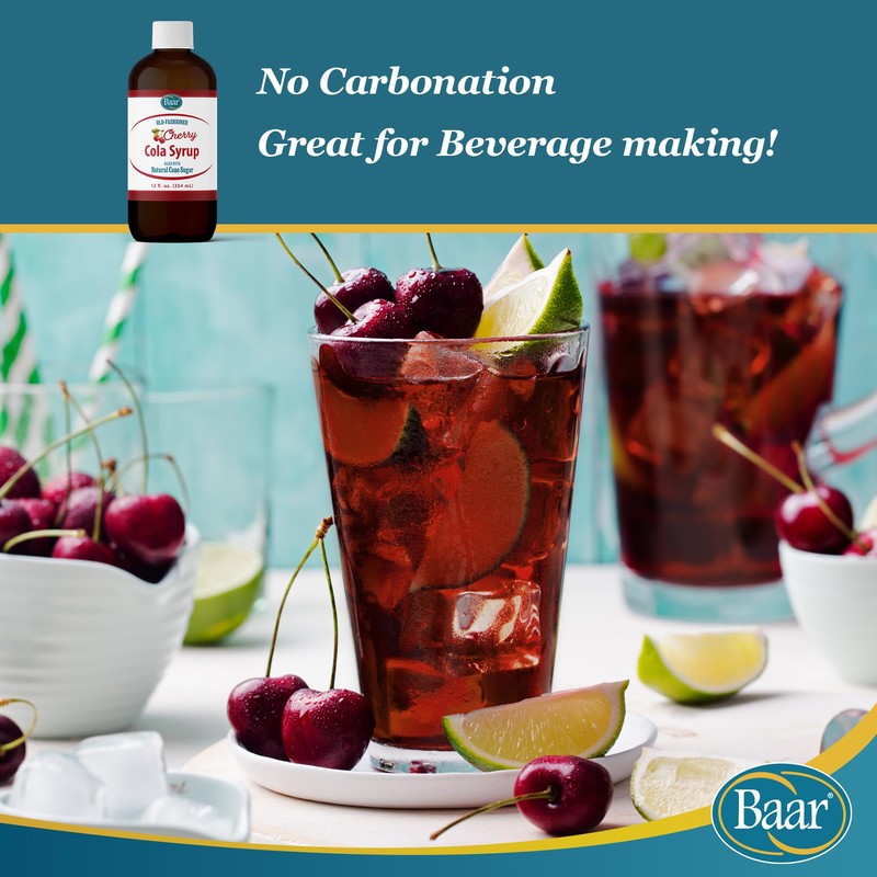 Caffeine Free, Non-carbonated Cherry Cola Syrup with Pure Cane Sugar