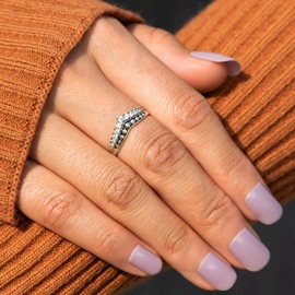 STORYJEWELLERY Story Jewellery Rings for Women, Silver Princess Crown Tiara Rings for Women, Birthday Christmas Valentines Jewelry Gifts Rings for Women(S 08)