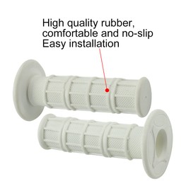 FLYPIG 7/8" Practical Motorcycle Hand Grips Dirt Bike Motocross Rubber Gel Handlebar Grip - White Universal Non Slip Rubber Bar End