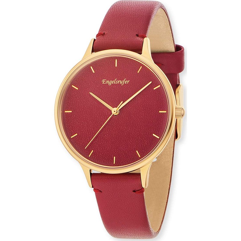 Engelsrufer ERWA-COLOUR-LRD1 Women's Watch Colour Analogue Quartz Gold Red, Strap.