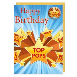 AK Giftshop Top Pops Birthday Card With Badge