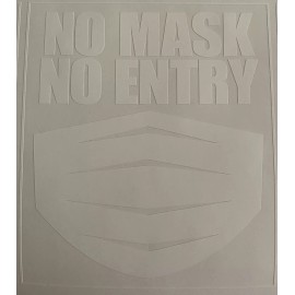 Avery No Mask No Entry Vinyl DECAL Window STICKER Graphic, Matte White 5”x4.5”
