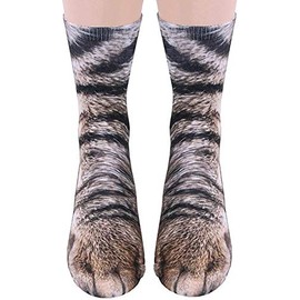 Lotsduoler White Elephant Gifts for Adults Gag Gifts Funny Socks Stocking Stuffers for Adults Women Men Animal Paw Socks