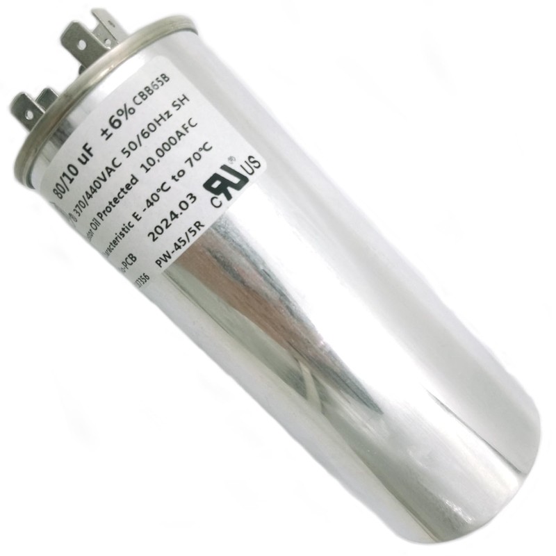 CBB65B 80+10 uf/MFD ±6% 370-440 VAC Volts Round Dual Run