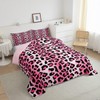 Feelyou Kids Pink Leopard Comforter Set Full Size Cheetah Duvet