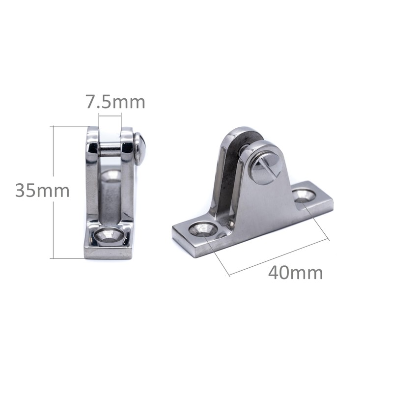 2pcs Bimini Deck Hinge Mount 90° Stainless Steel Marine Grade