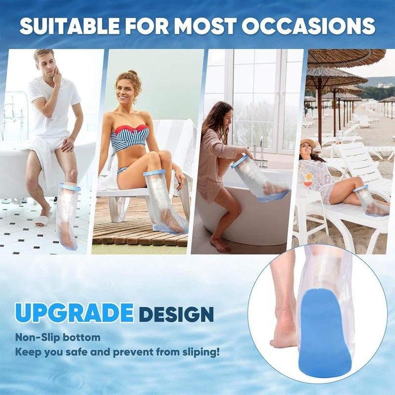 Wisyurt Waterproof Extra Wide Leg Cast Cover for Shower with