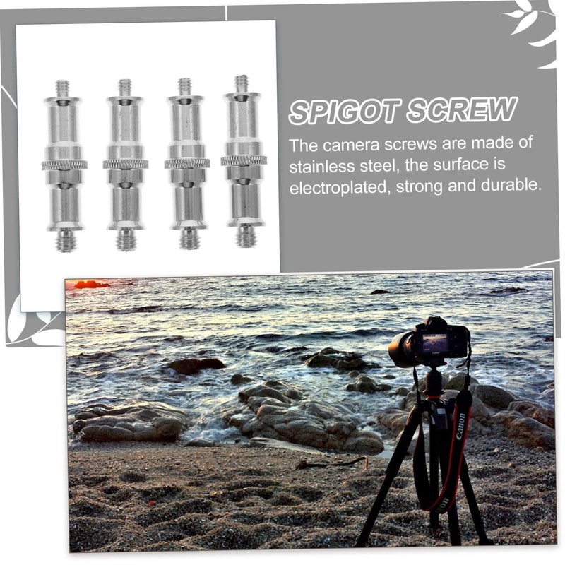 LABRIMP 4pcs Stainless Steel to Adapter Spigot for Light Stand