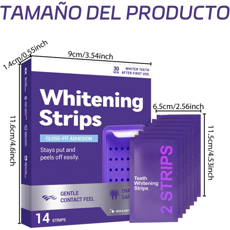Purple Teeth Whitening Strips,2026 New Tiras Blanqueadoras de Dientes,1 box