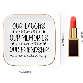 Svnntaa Friendship Gifts for Women Best Friend Jewelry Dish, Our Laughs are Limitless, Our Memories are Countless, Our Friendship is Endless Unique Gifts for Women, Female Friend Birthday Christmas