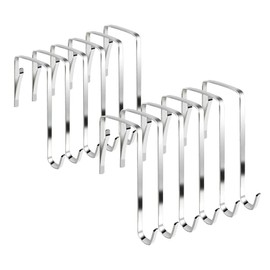 shangmay Over The Door Hook ,12Pcs Adjustable Over Door Hooks,Sturdy Metal Door Hangers for Hanging Clothes,Towels,Coats,Hats & More(Silver)
