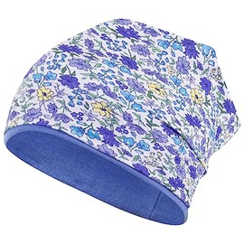Smarilla Girls' Hat Transition Hat Beanie Flowers Spring Autumn Cotton, yellow-blue