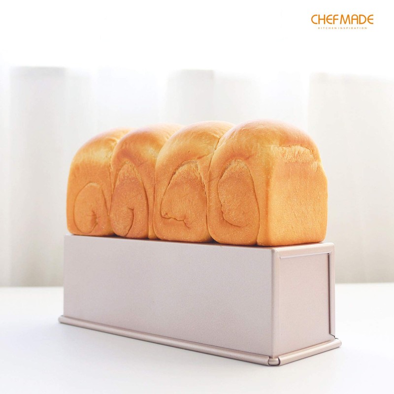 CHEFMADE Mini Pullman Loaf Pan with Lid, 0.66Lb Dough Capacity