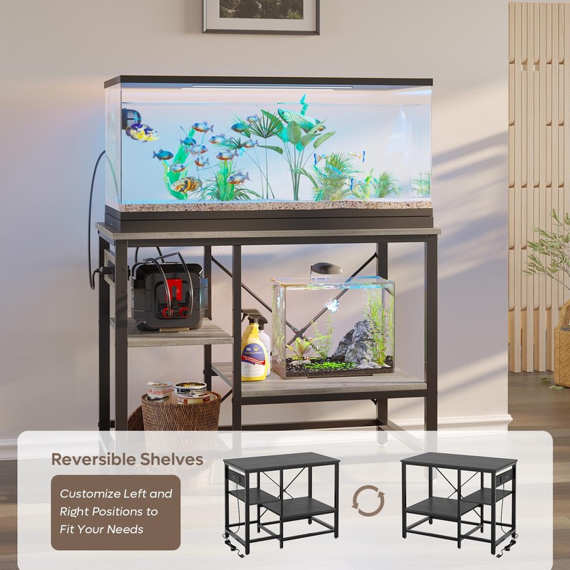 Becuddler 40-50 Gallon Fish Tank Stand with Charging Station, 36x19