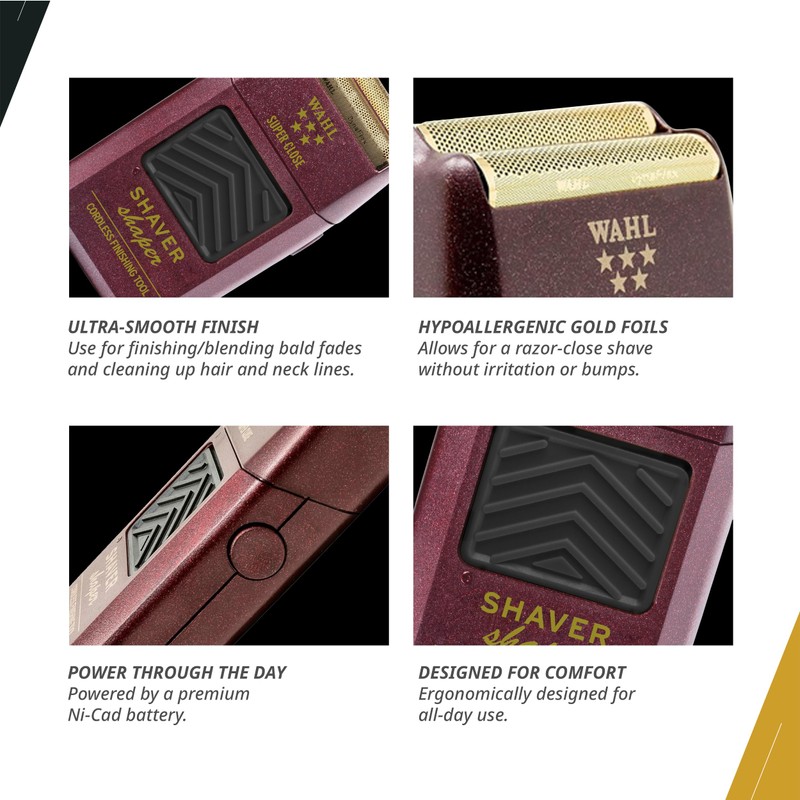 Wahl Professional 5 Star Shaver/Shaper Cord/Cordless Foil Shaver | Gold