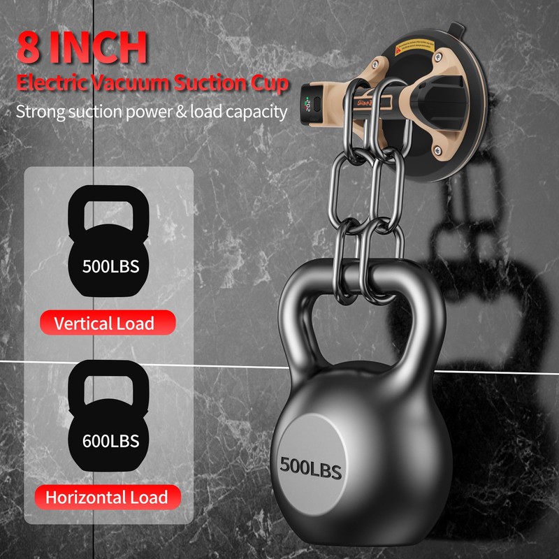 ShineJack 8” Electric Suction Cup Lifter,Heavy Duty Vacuum Suction Cups