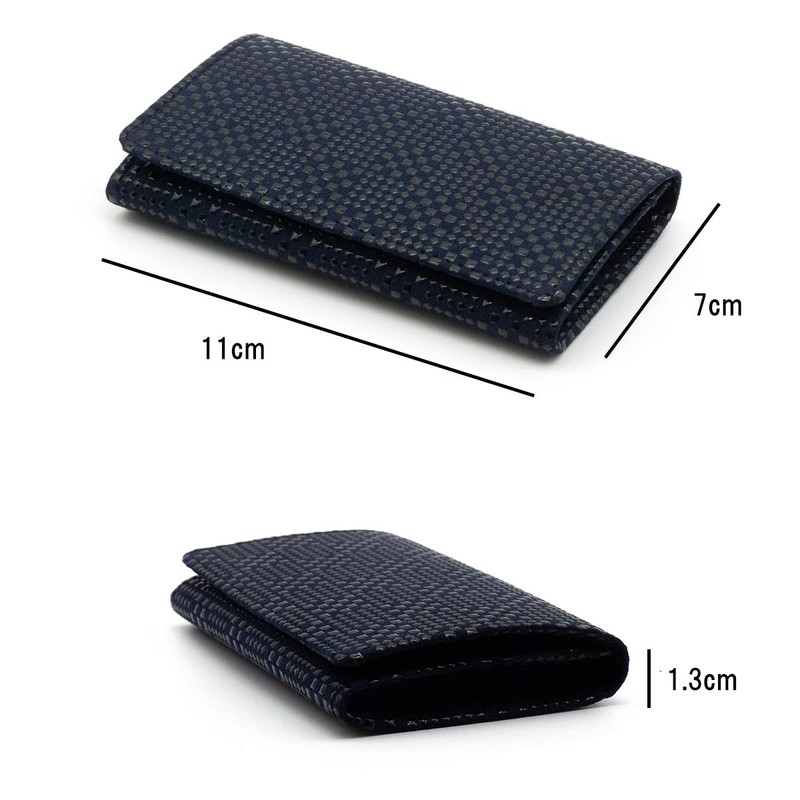 Indenya No. 2501 Card Case, Deer Leather, Lacquer, Crafts, Gusseted,